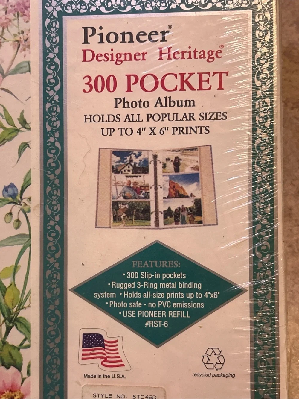 Pioneer 300 Pocket Floral Photo Album - Pastel Multicolor-New Old Stock